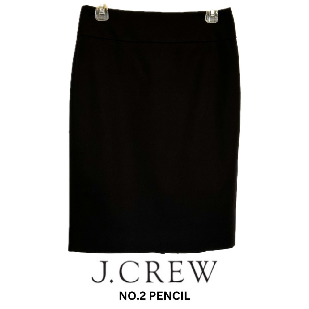 J.Crew No.2 Pencil Skirt in Stretch Cotton Blend Black Size 4 (fits like Size 6)